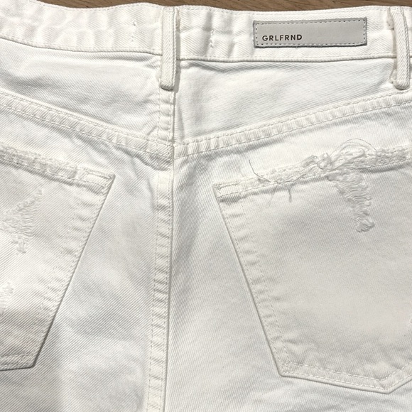 GRLFRND White Granada Denim shorts The Cindy Size 26 High Rise Distressed - Picture 10 of 11